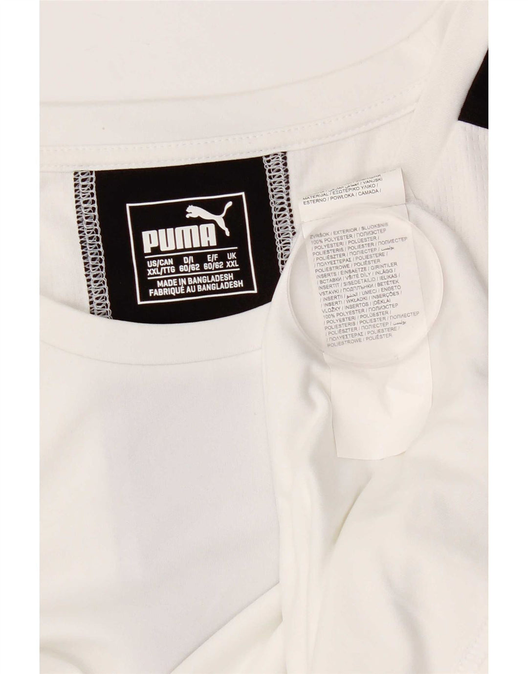 PUMA Camiseta para hombre Top 2XL Blanco Colorblock Poliéster