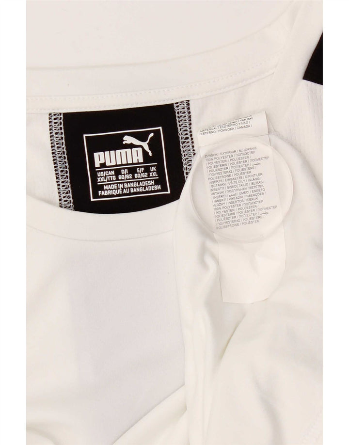 PUMA Camiseta para hombre Top 2XL Blanco Colorblock Poliéster