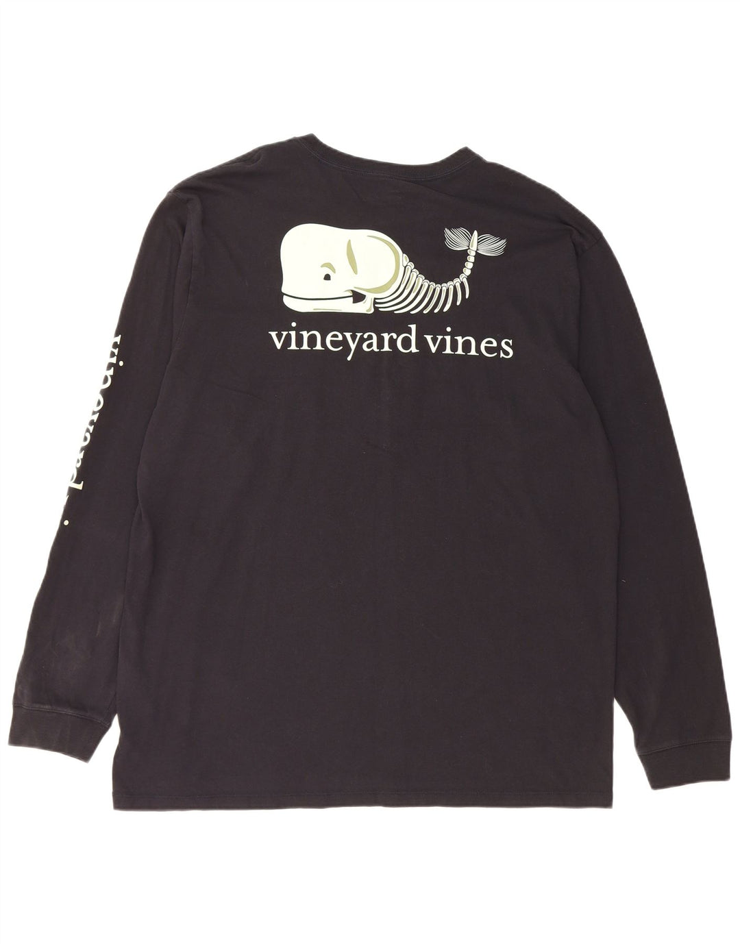 VINEYARD VINES Top gráfico para hombre manga larga XL algodón negro