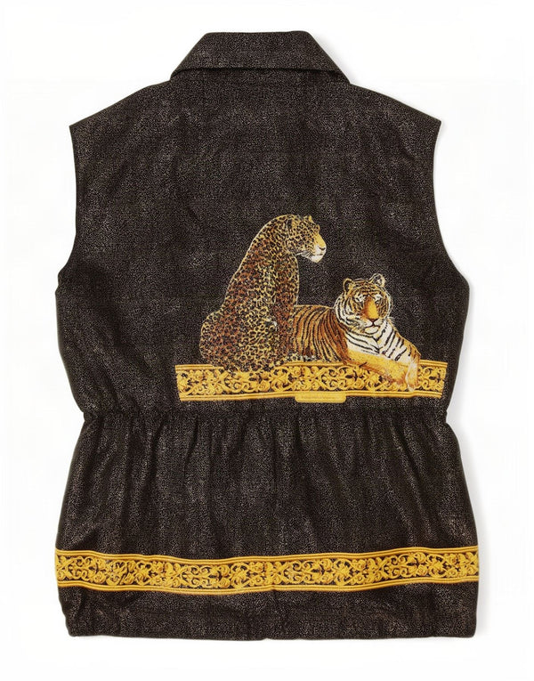 Chaleco Diva para mujer ES 40 XL Estampado animal negro