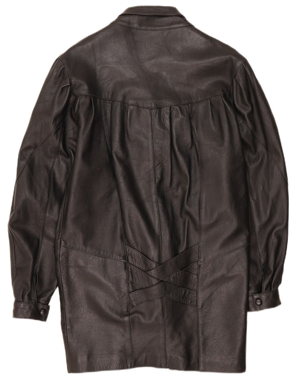 Trekway Abrigo de cuero para mujer UK 10 Small Black