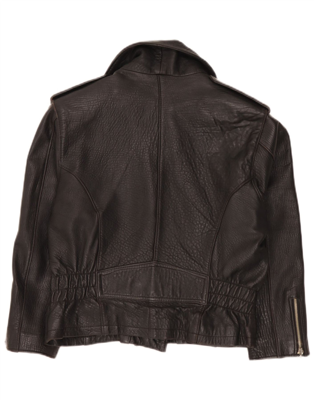 Chevignon Chaqueta motera de cuero para mujer UK 14 Medium Black
