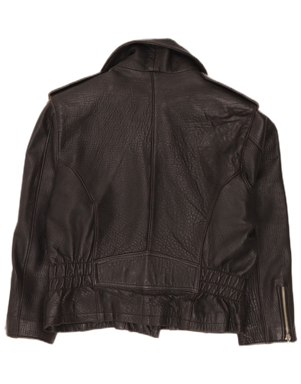 Chevignon Chaqueta motera de cuero para mujer UK 14 Medium Black