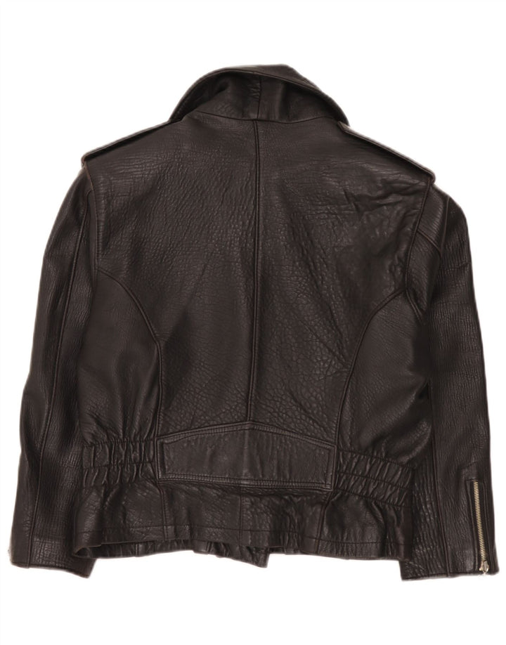 Chevignon Chaqueta motera de cuero para mujer UK 14 Medium Black