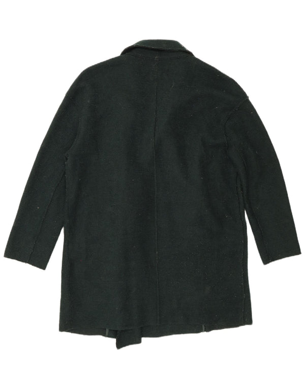 Zara Mujer Abrigo Extragrande De Doble Botonadura UK 40 Pequeño Poliéster Verde