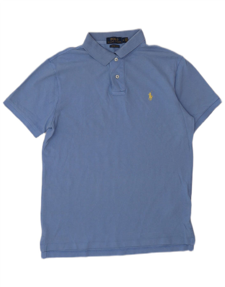 POLO RALPH LAUREN Polo ajustado personalizado para hombre Algodón azul medio