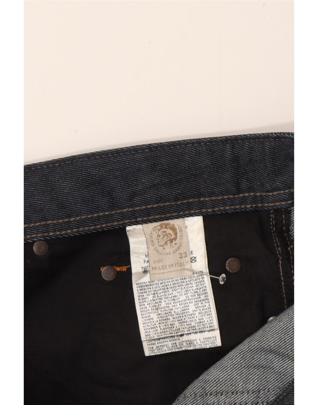 Diesel Vaqueros Rectos Para Hombre W33 L34 Algodón Azul Marino