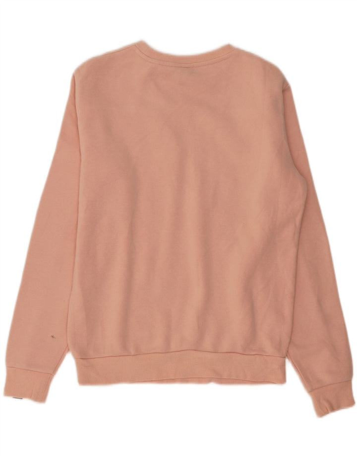 Ellesse Mujer Gráfico Sudadera De Gran Tamaño Jersey UK 10 Small Naranja