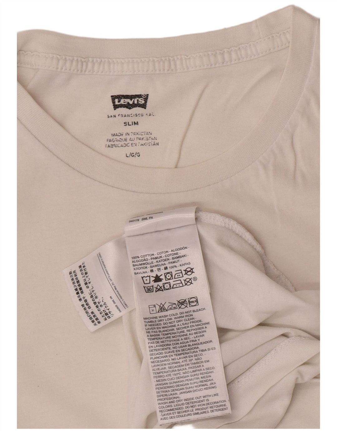 Levi's - Camiseta para hombre, talla grande, algodón blanco