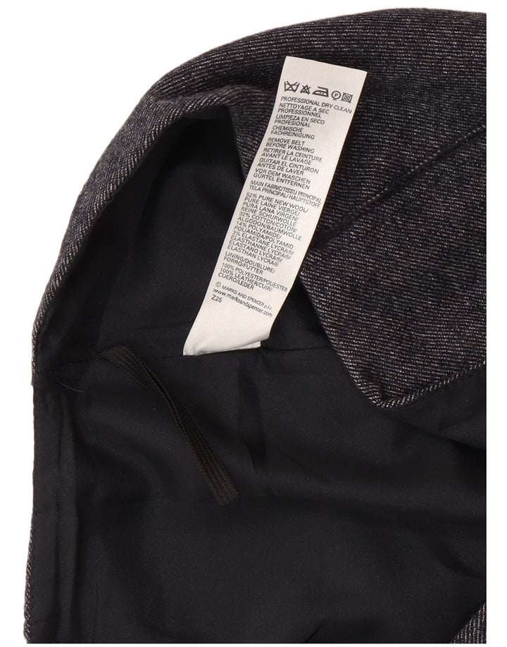 Marks & Spencer Falda midi para mujer UK 14 Medium W30 Lana azul marino
