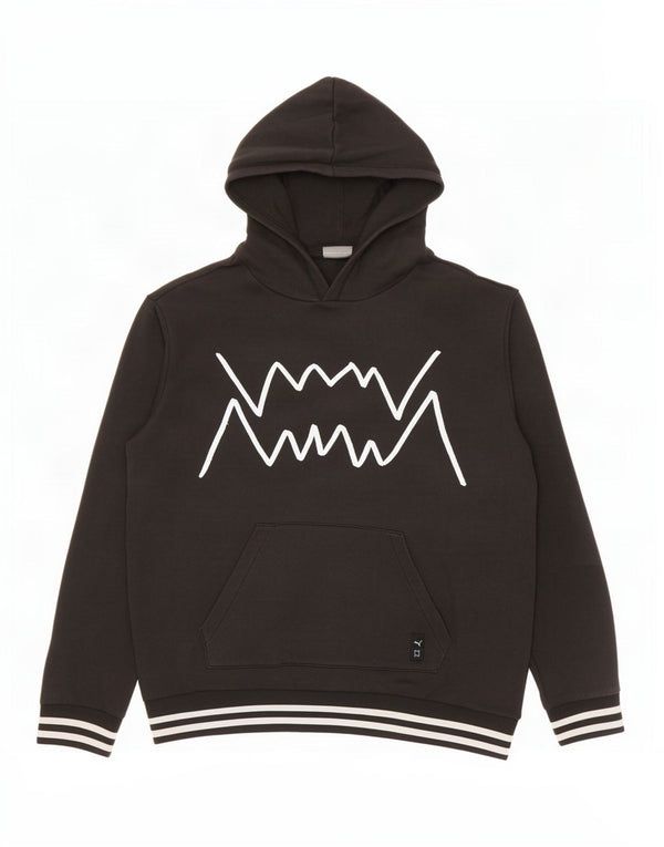 Puma Hombre Sudadera Con Capucha Gráfica Jersey De Algodón Negro Mediano