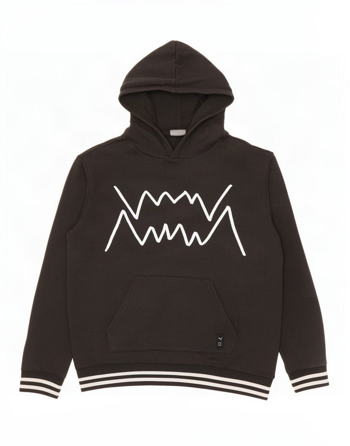 Puma Hombre Sudadera Con Capucha Gráfica Jersey De Algodón Negro Mediano