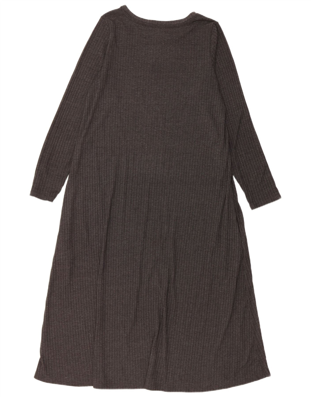 Marks & Spencer Vestido largo de manga larga para mujer UK 46 Poliéster gris grande