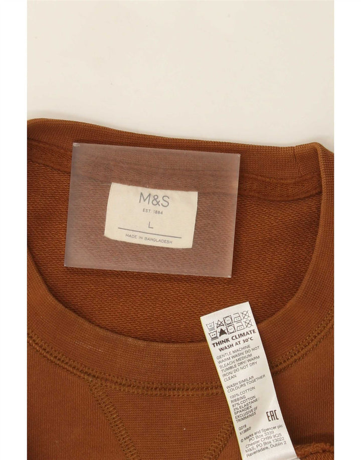 Marks & Spencer - Sudadera para hombre, talla grande, algodón marrón