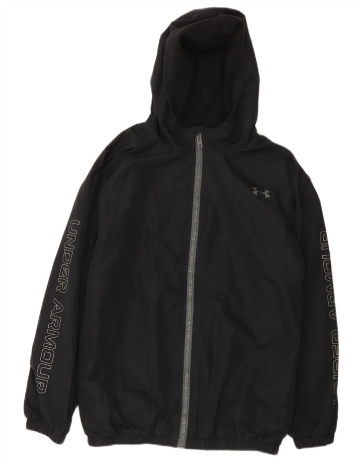 Under Armour Chaqueta impermeable con capucha y gráfico para niños 13-14 años Negro Poliéster