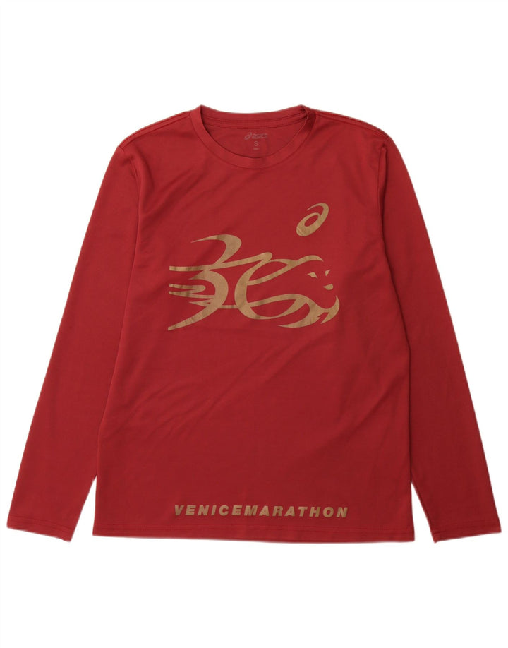 Asics Hombre Venice Marathon Graphic Top Manga Larga Pequeño Rojo