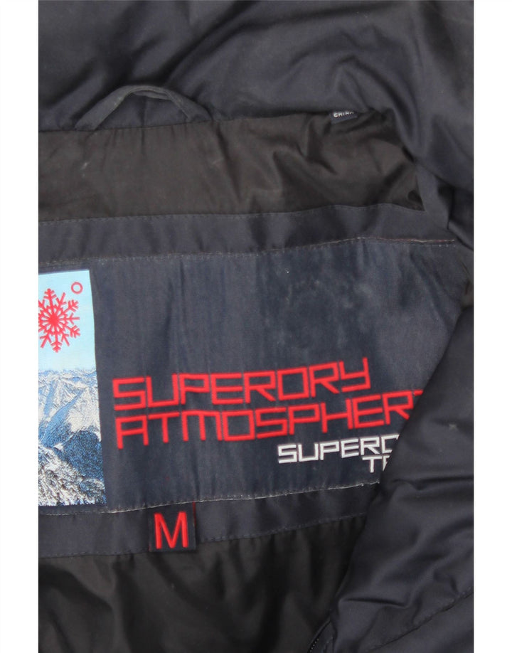 Superdry Chaqueta Acolchada Con Capucha Gráfica Para Mujer UK 42 Medium Azul Marino Nylon