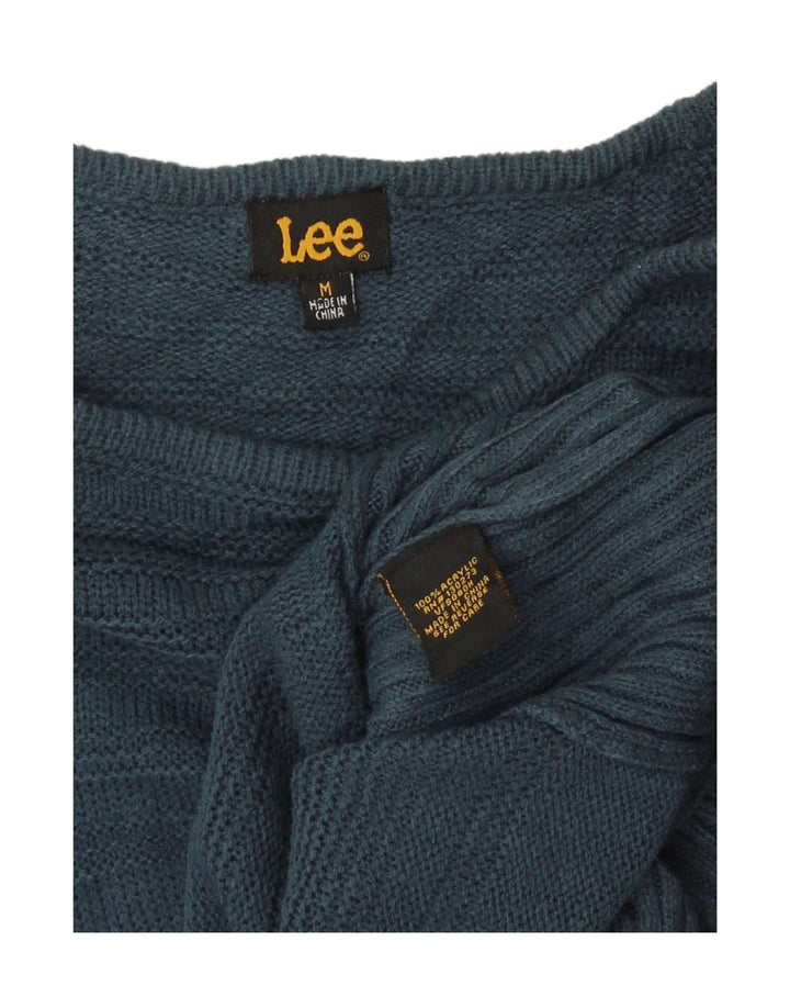 Lee - Jersey extragrande con cuello barco para mujer, talla 40, acrílico azul mediano