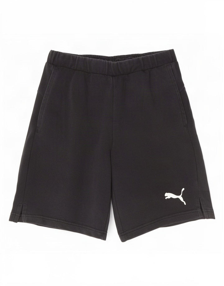 Puma Pantalones cortos deportivos para hombre pequeños de algodón negro