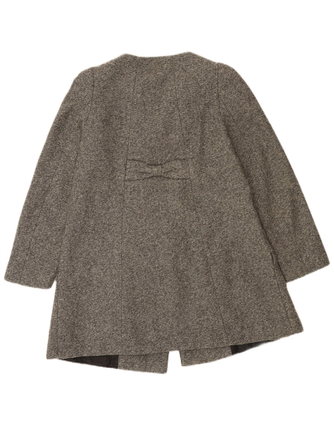 Zara Mujer Abrigo Cruzado UK 8 Small Poliéster Gris