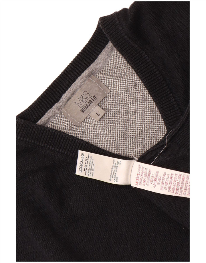 Marks & Spencer - Camiseta sin mangas para hombre, ajuste regular, talla grande, algodón negro