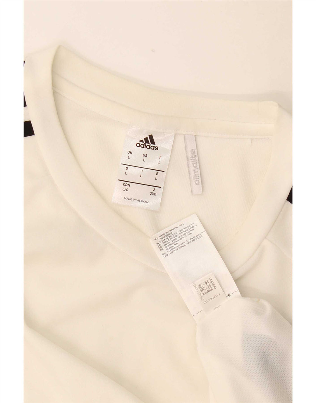 Adidas Mens Climalite Camiseta Top Grande Poliéster Blanco
