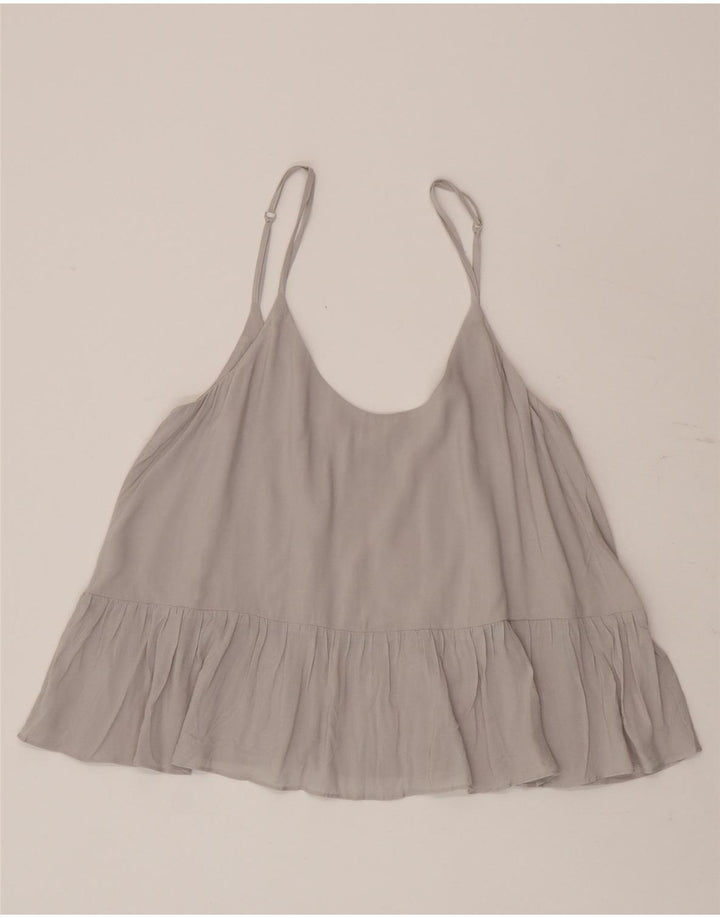 Top de tirantes para mujer Topshop UK 10 Small Grey Viscosa