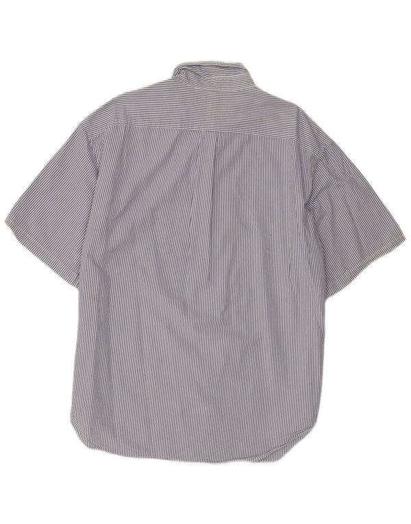 Ralph Lauren - Camisa de manga corta para hombre, ajuste clásico, talla 2XL, algodón a rayas azules