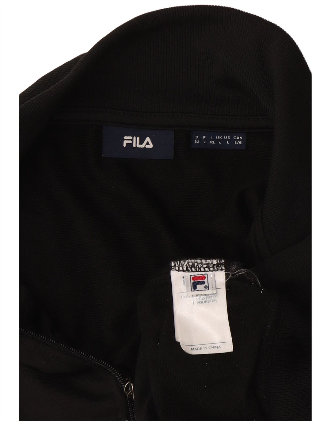 Fila Mens Chándal Top Chaqueta Grande Negro Colorblock Poliéster