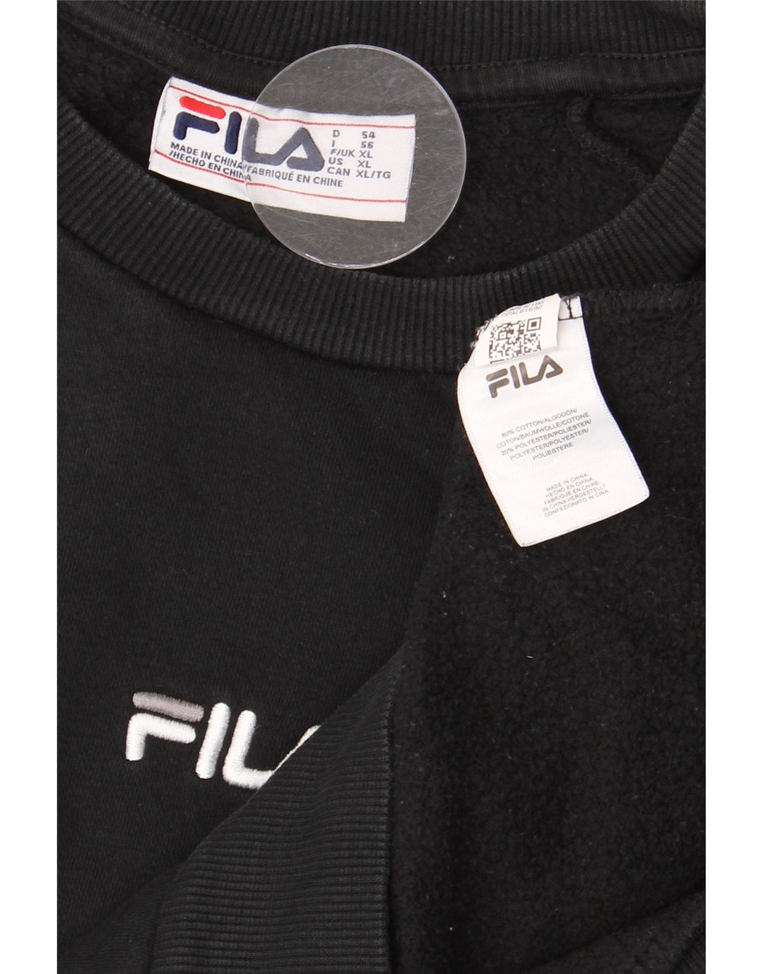 FILA Sudadera gráfica para hombre Jumper XL Algodón negro