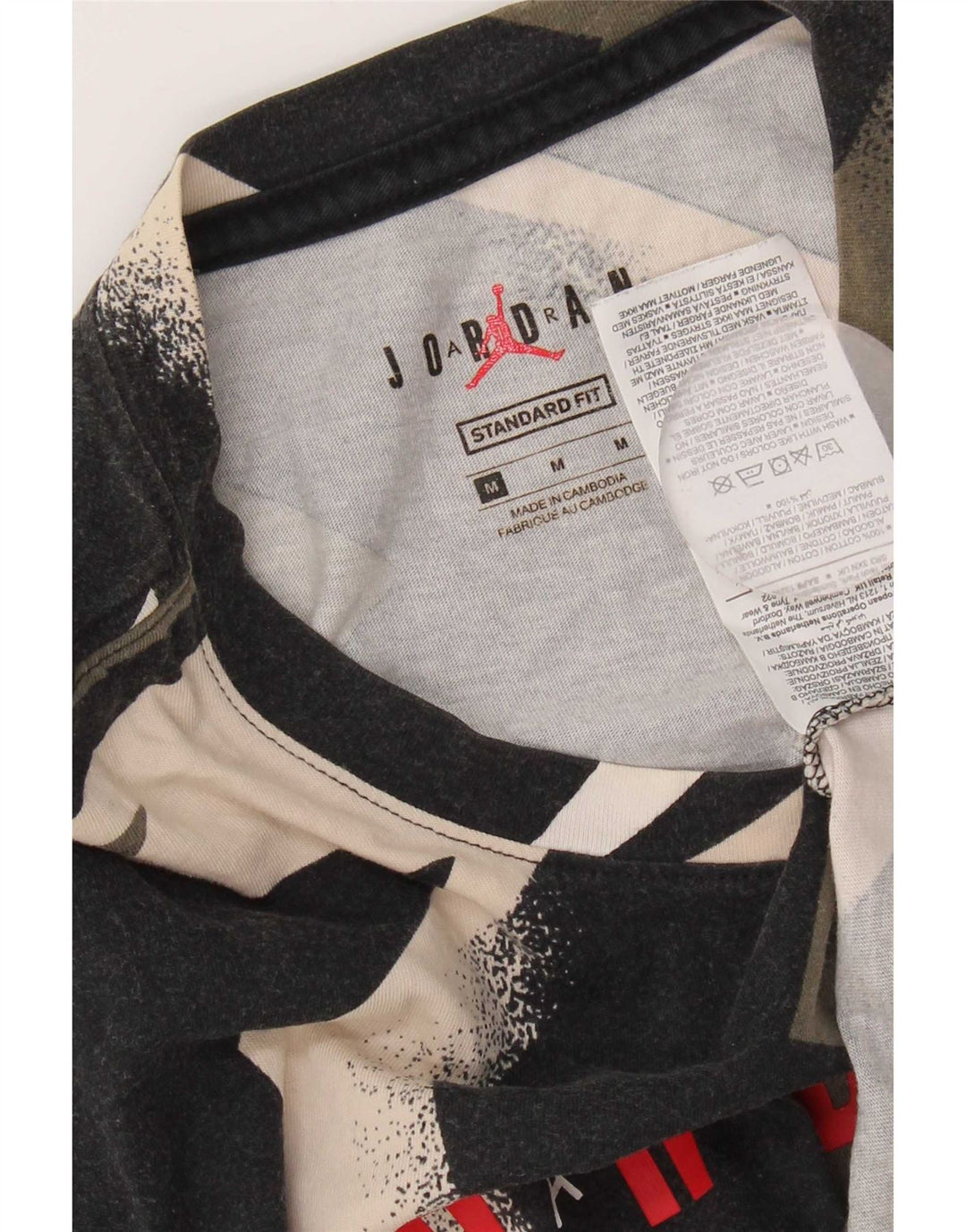 Jordan Camiseta gráfica de ajuste estándar para hombre Top mediano multicolor geométrico