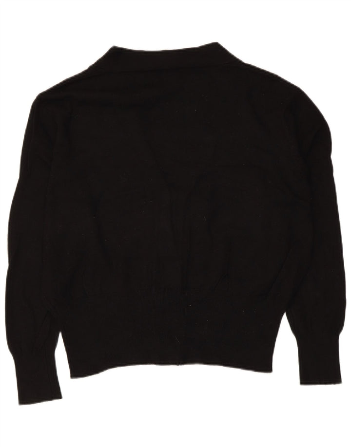 ZARA Mujer Crop Cardigan Suéter UK 44 Mediano Negro