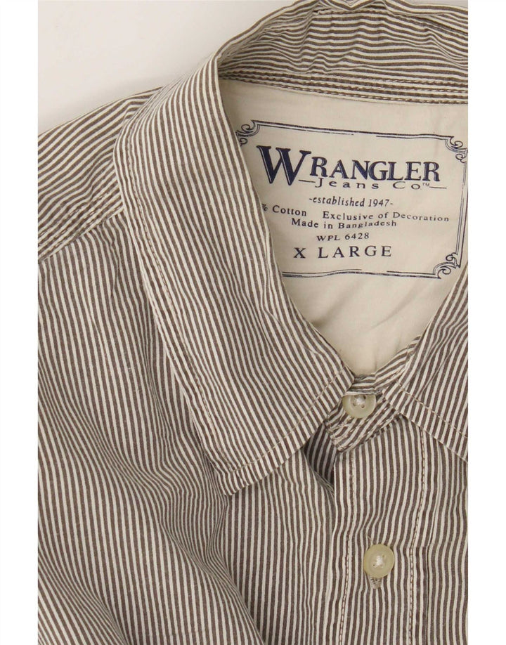 Camisa Wrangler Hombre XL Algodón Rayas Grises