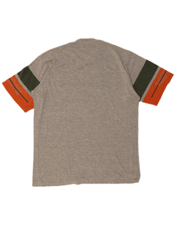 Asics Hombre Camiseta Gráfica Top Gris Medio Colorblock