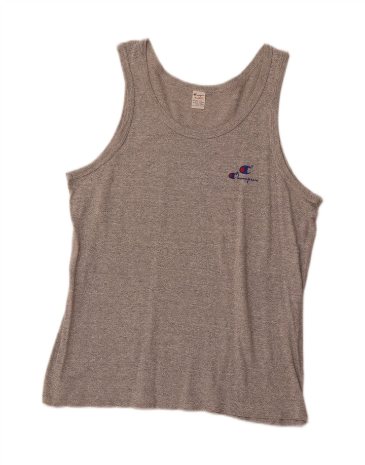 CHAMPION Camiseta sin mangas para mujer UK 18 XL Gris moteado algodón deportivo