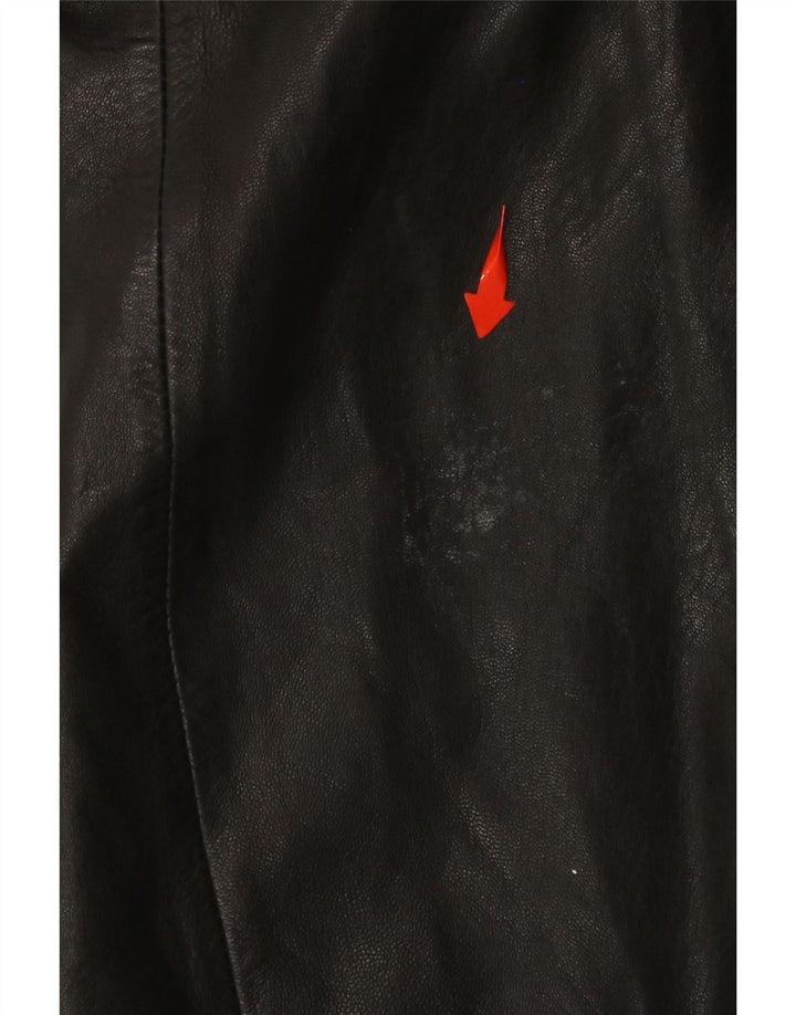 Abrigo de cuero VINTAGE para mujer IT 48 XL Negro