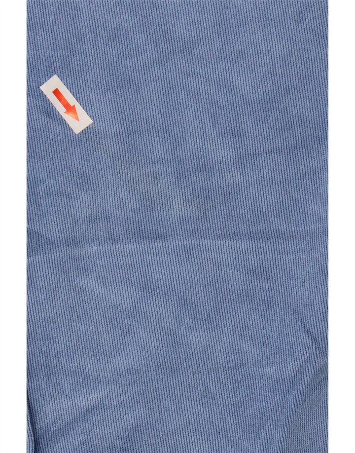 Zara Mujer Camisa De Pana Extragrande UK 10 Small Poliéster Azul