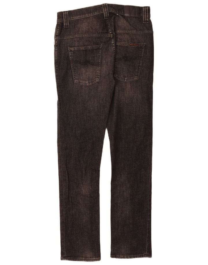 NUDIE Vaqueros Slim Mujer W30 L30 Gris Algodón