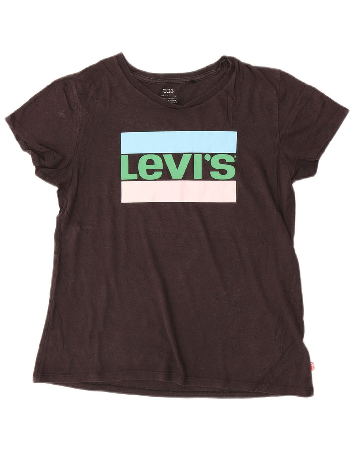 Levi's - Camiseta gráfica para mujer, talla 40, talla M, color negro