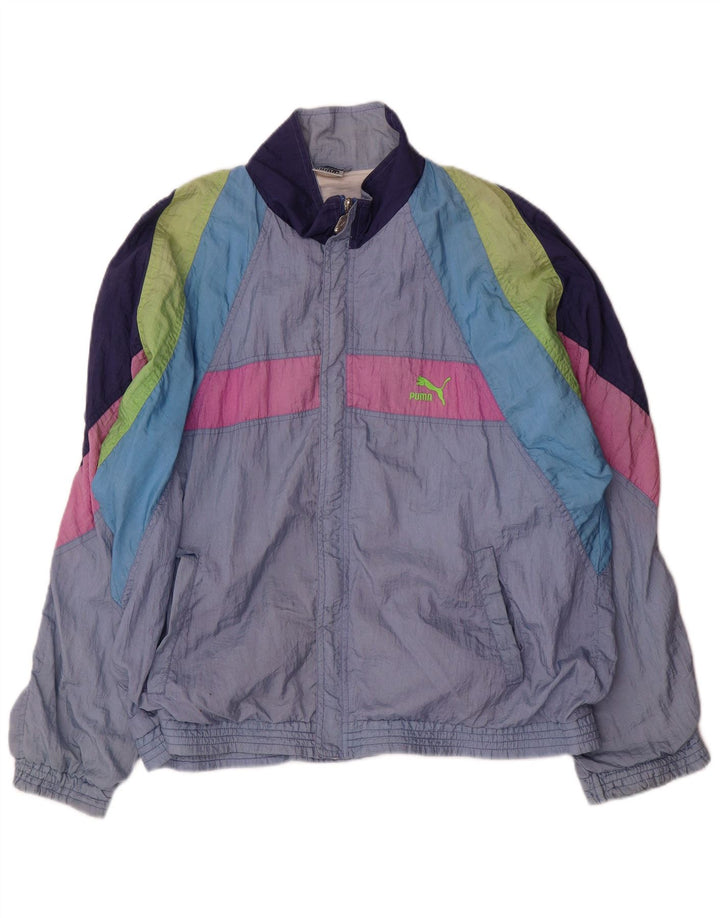 PUMA Chaqueta de chándal para hombre, talla grande, color azul, poliamida