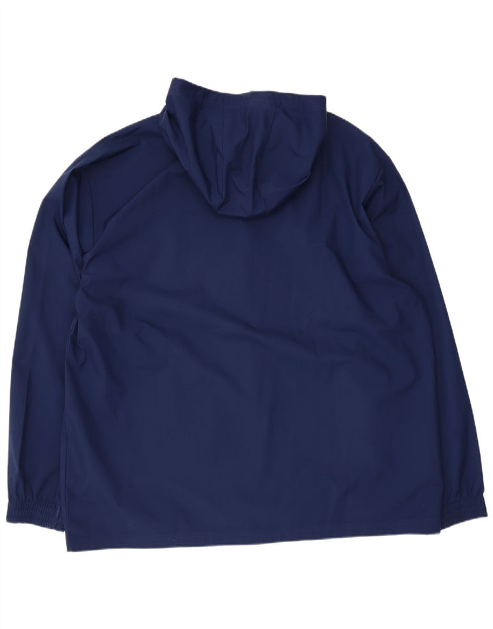 Adidas Chaqueta impermeable con capucha para hombre UK 42 XL Poliéster azul marino