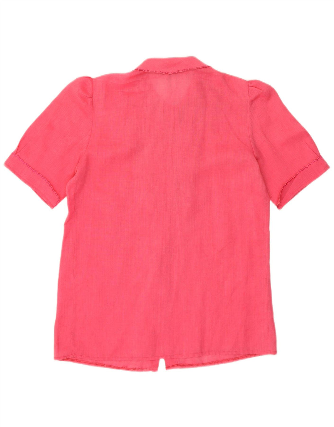 VINTAGE Blusa camisera de manga corta para mujer IT 44 Rosa medio