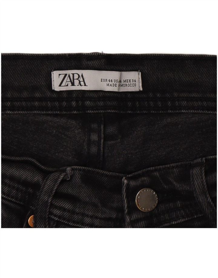 Zara Mens Slim Jeans EU 44 Large W34 L30 Gris Algodón