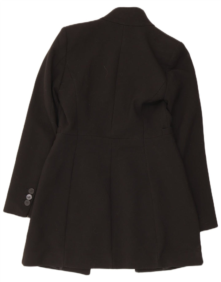 Zara Mujer Abrigo Abierto UK 6 XS Negro Poliéster