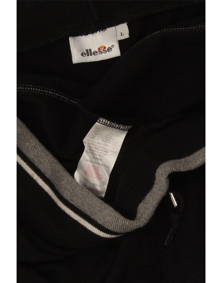 Ellesse - Pantalones cortos deportivos para hombre, talla grande, algodón negro