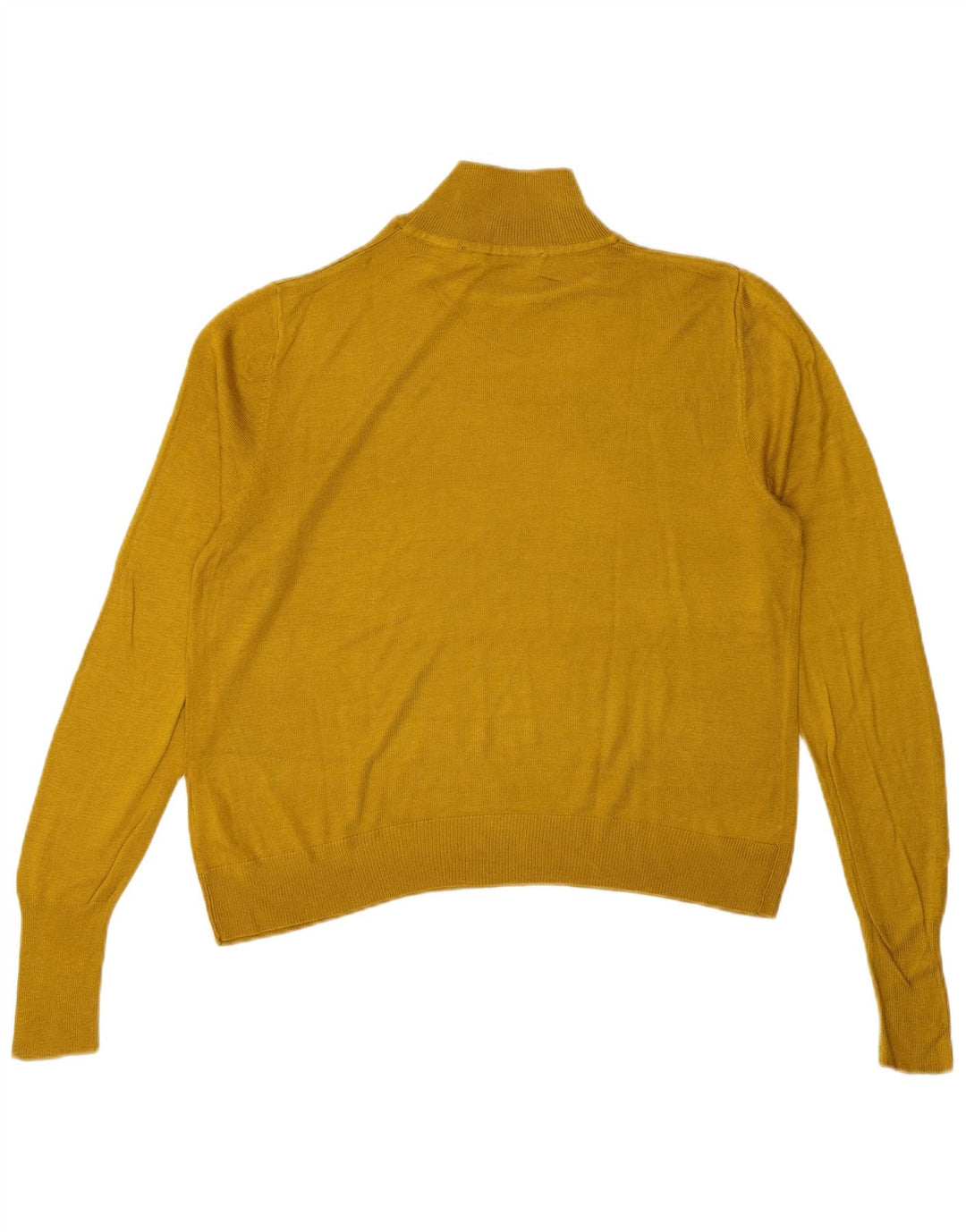 Zara Mujer Oversize Cuello Alto Jersey Jersey UK 10 Small Viscosa Amarilla