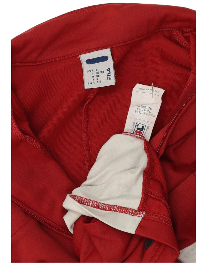 FILA Chaqueta de chándal extragrande para mujer UK 10 Small Red Colourblock