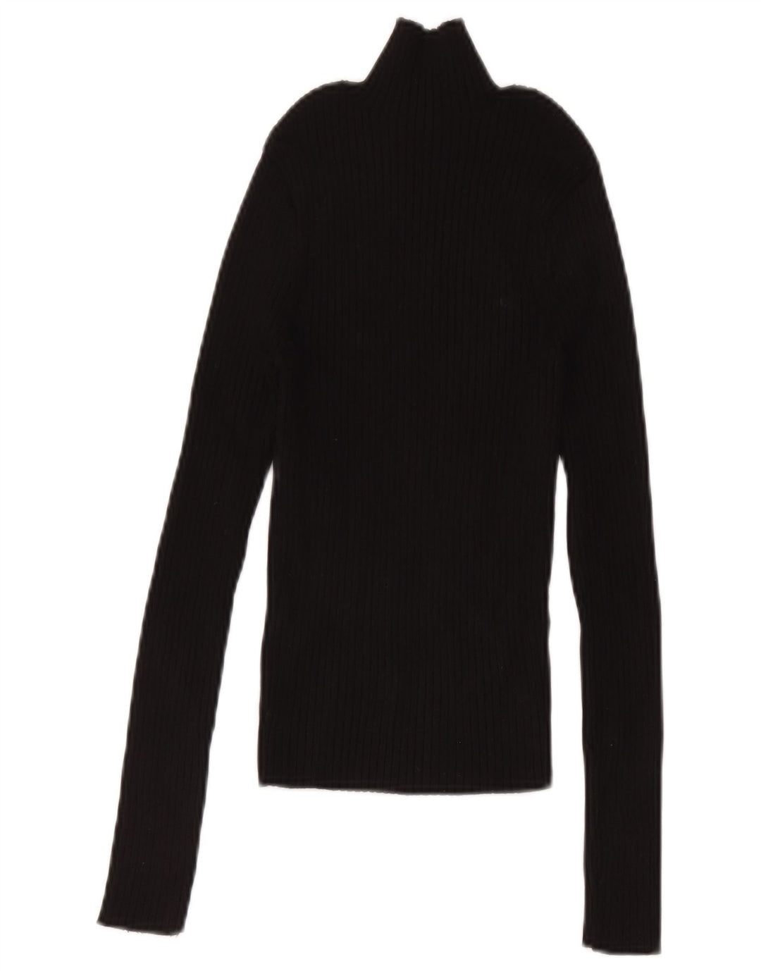 Zara Mujer Crop Top Manga Larga UK 42 Medium Black Viscosa
