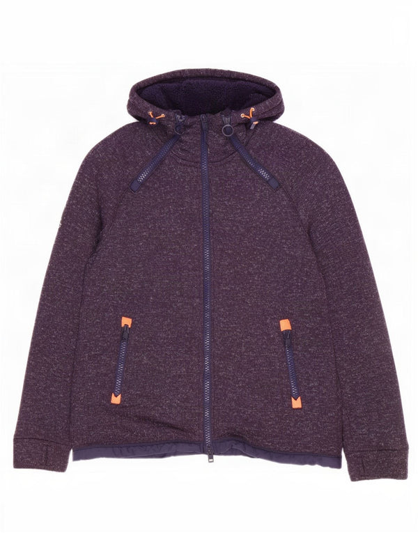 Superdry Chaqueta cortavientos con capucha para hombre UK 40 Large Azul marino moteado