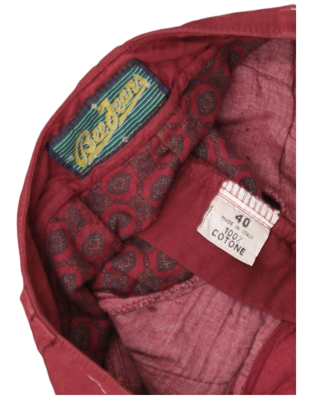 Falda midi vintage para mujer IT 40 Algodón medio burdeos